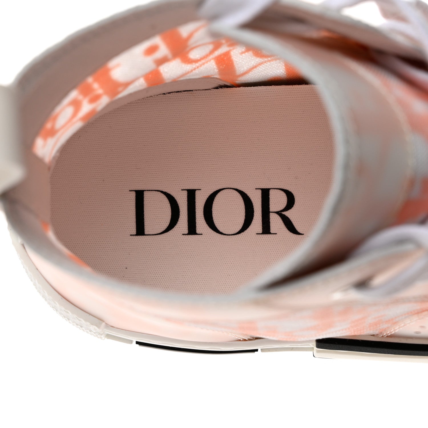 Christian Dior Technical Canvas Oblique Mens B23 High Top Sneakers 39 Orange White 7 of 9