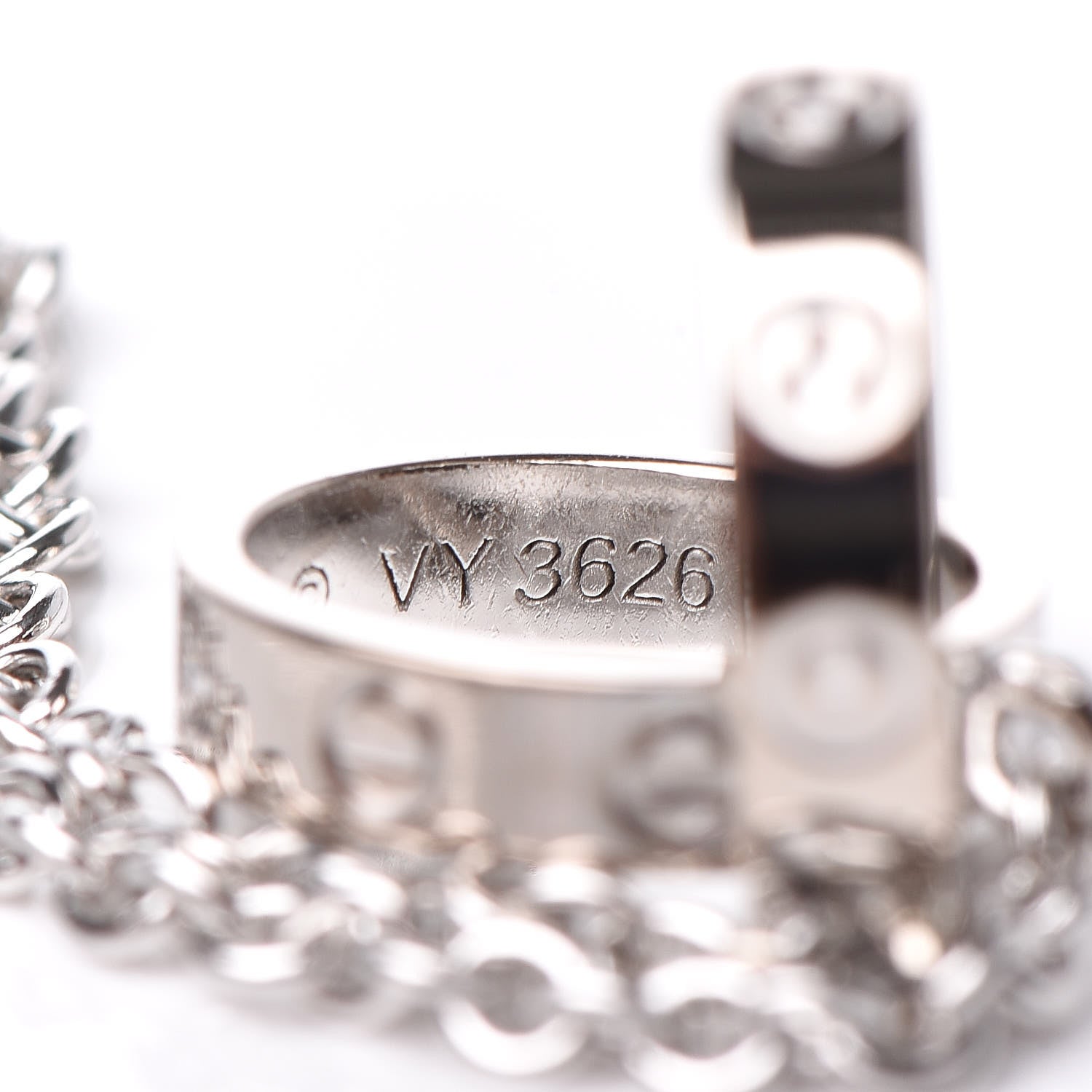 Cartier 18K White Gold Interlocking LOVE Necklace 6 of 8