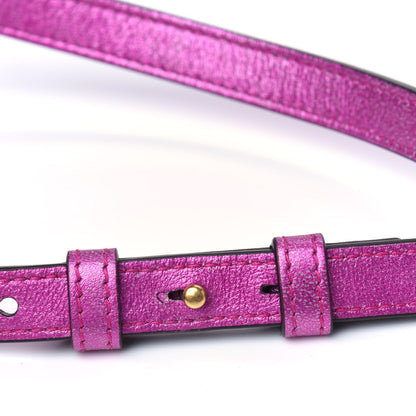 Gucci Laminated Nappa Matelasse Small GG Marmont Chain Shoulder Bag Fuxia Rosso Rosa 10 of 10