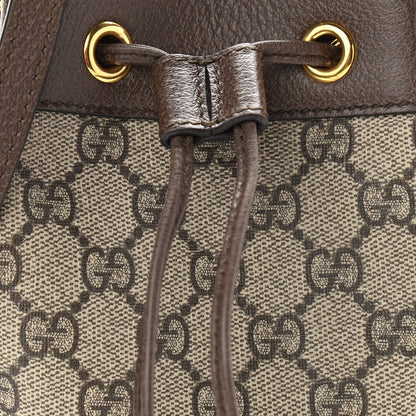 Gucci GG Supreme Monogram Web Mini Ophidia Bucket Bag Brown 8 of 10