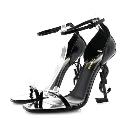 Saint Laurent Patent Calfskin Opyum 110 Sandals 38.5 Black 4 of 9