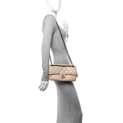 Chanel Glazed Calfskin Quilted Medium Duo Color Flap Light Pink 2 of 12