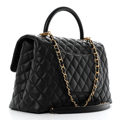 Chanel Caviar Quilted Medium Coco Handle Flap Black 2 of 11