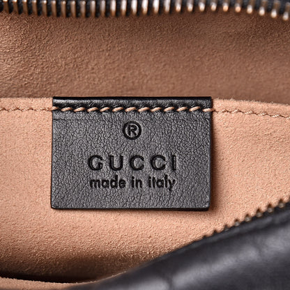 Gucci Calfskin Matelasse Mini GG Marmont Chain Shoulder Bag Black 6 of 12