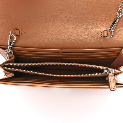 MCM Calfskin Studded Patricia Wallet On Chain Cognac 5 of 12