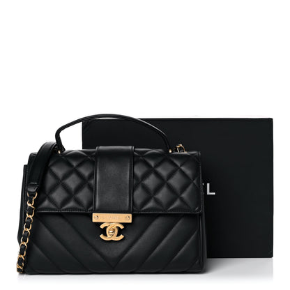 Chanel Calfskin Quilted Chevron In The City Bag Black 12 of 12