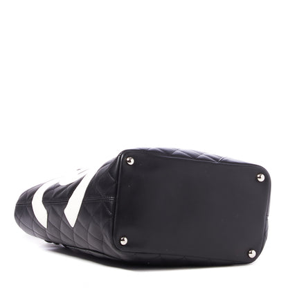 Chanel Calfskin Quilted Medium Cambon Tote Black White 3 of 9