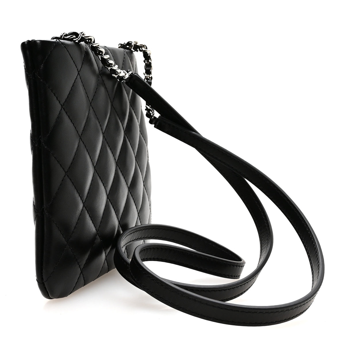 Chanel Lambskin Quilted Uniform Crossbody Bag Black 3 of 10