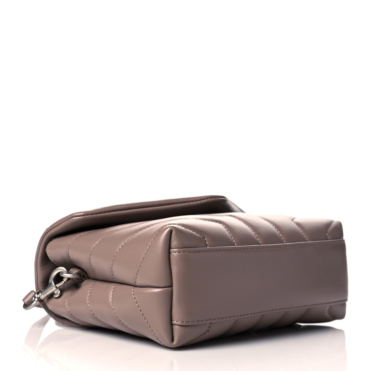 Saint Laurent Calfskin Y Quilted Monogram Toy Loulou Satchel Dusty Grey 4 of 10