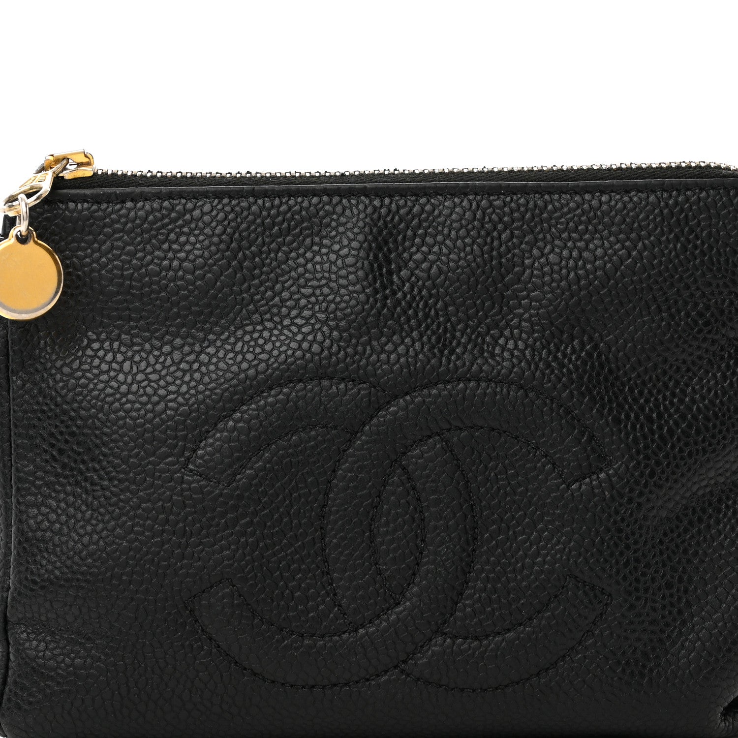 Chanel Caviar Timeless CC Cosmetic Pouch Bag Black 9 of 13