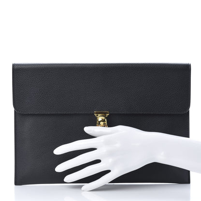 Alexander McQueen Calfskin Skull Envelope Clutch Black 2 of 8