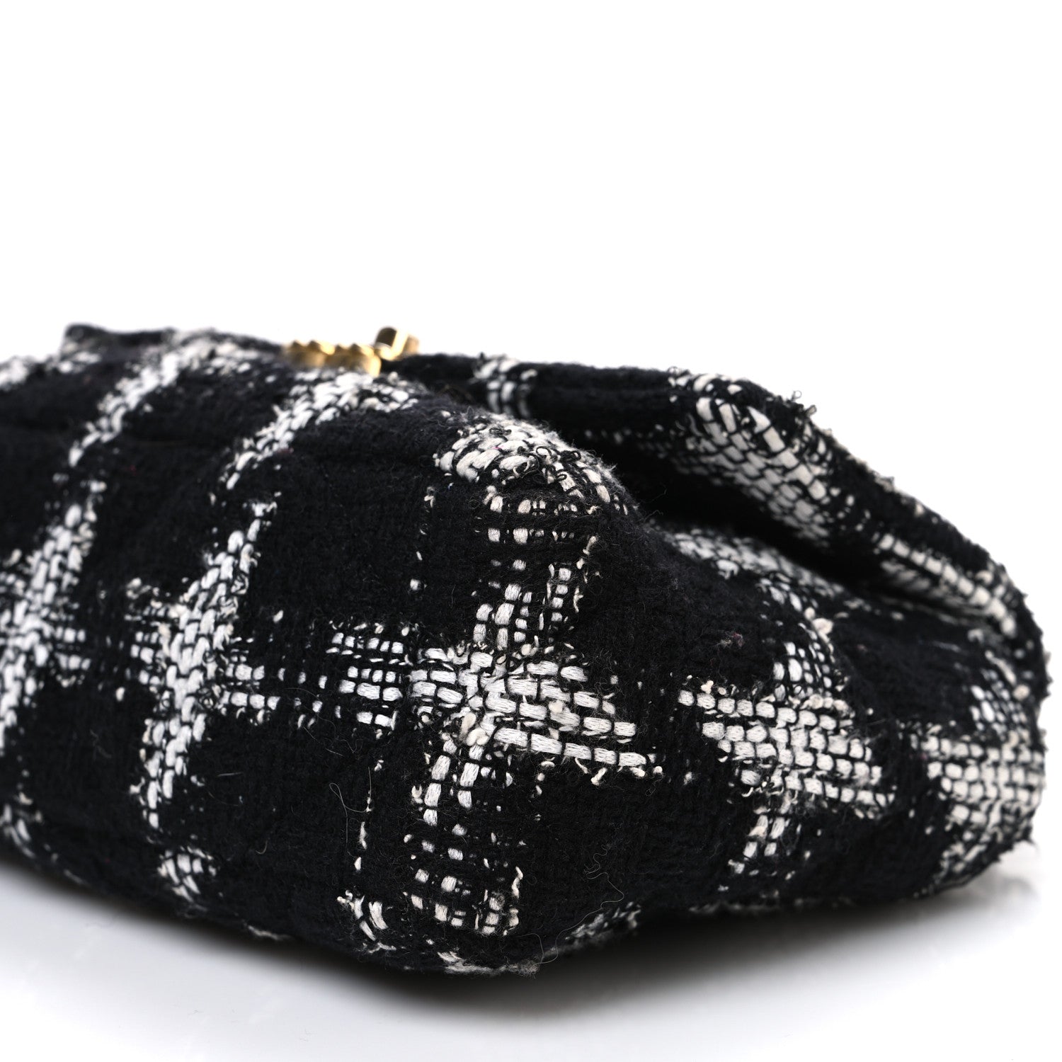 Chanel Tweed Quilted Medium Chanel 19 Flap Black White 10 of 10