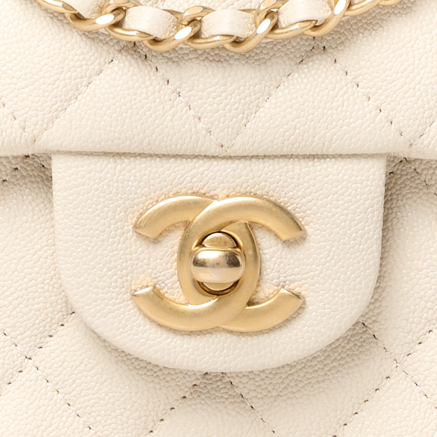 Chanel Caviar Quilted Mini Top Handle Rectangular Flap Beige 9 of 12