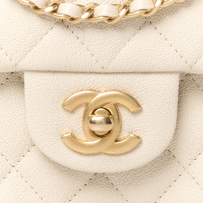 Chanel Caviar Quilted Mini Top Handle Rectangular Flap Beige 9 of 12