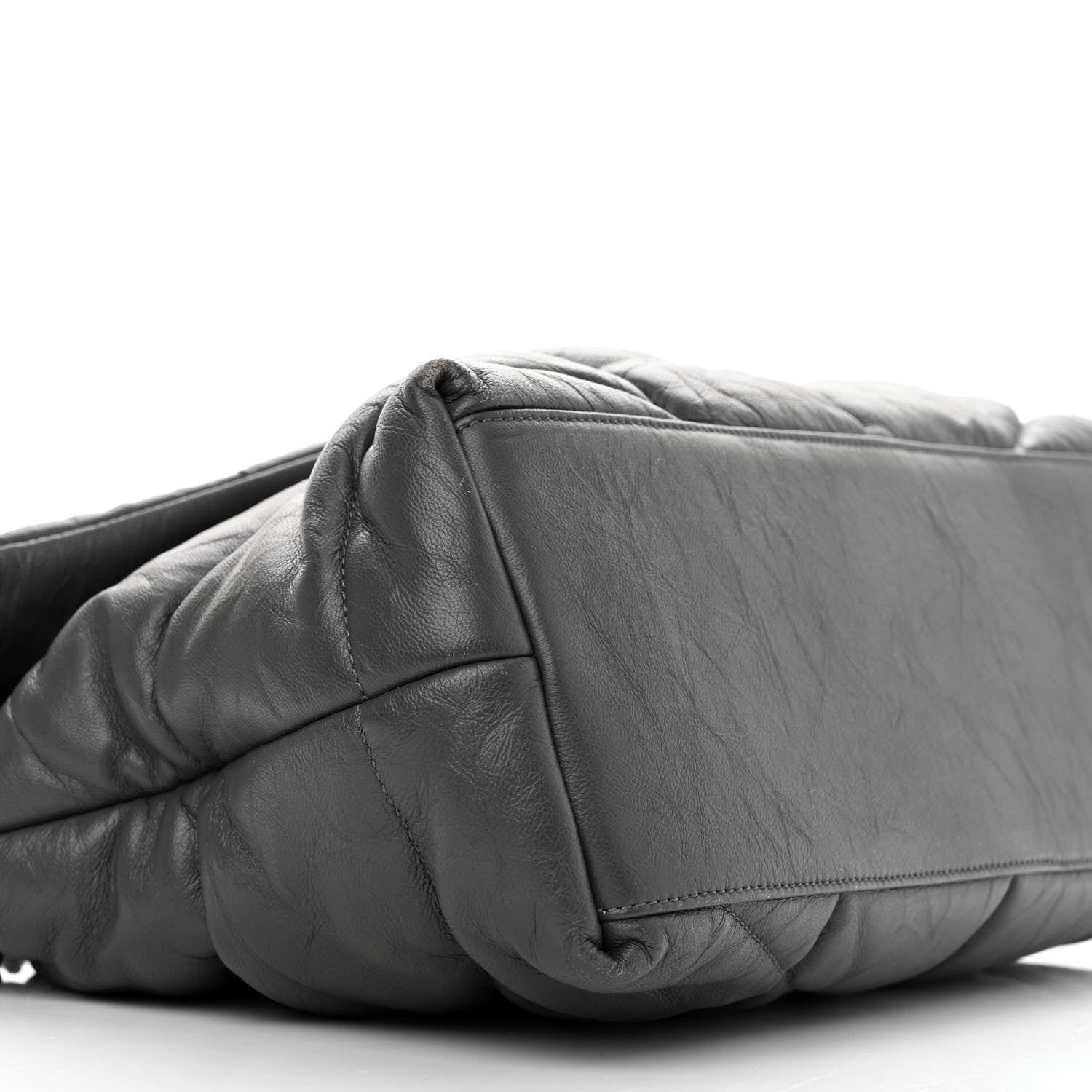 Saint Laurent Calfskin Quilted Medium Loulou Puffer Monogram Chain Satchel Storm 9 of 12