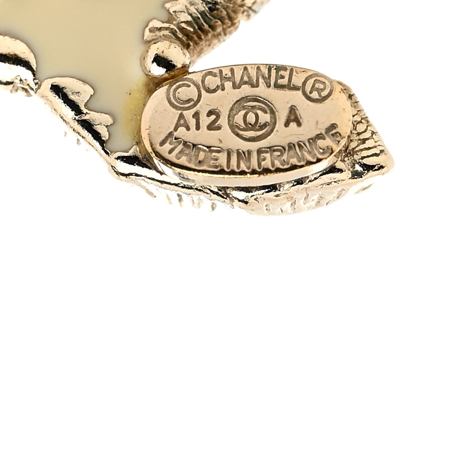 Chanel Enamel CC Camellia Earrings White Gold 6 of 10