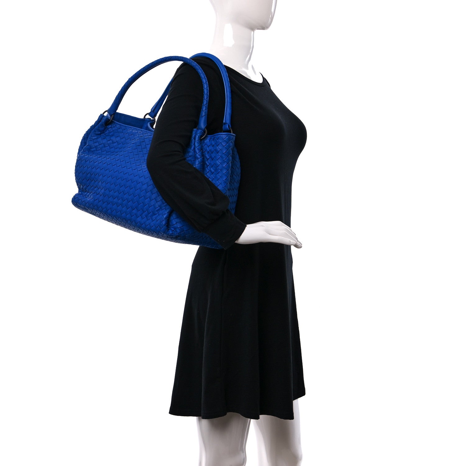 Bottega Veneta Nappa Intrecciato Parachute Bag Signal Blue 2 of 9