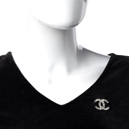 Chanel Crystal CC Brooch Silver 2 of 5