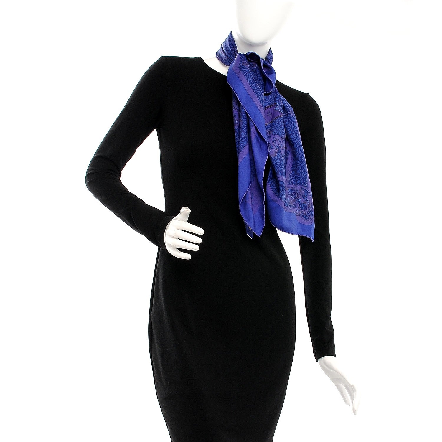 Hermes Silk Dip Dyed Mors et Gourmettes Scarf 90 Iris 2 of 5