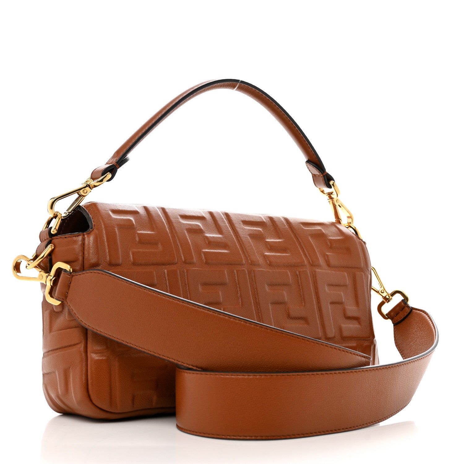 Fendi Nappa FF 1974 Embossed Baguette Coloniale 3 of 11