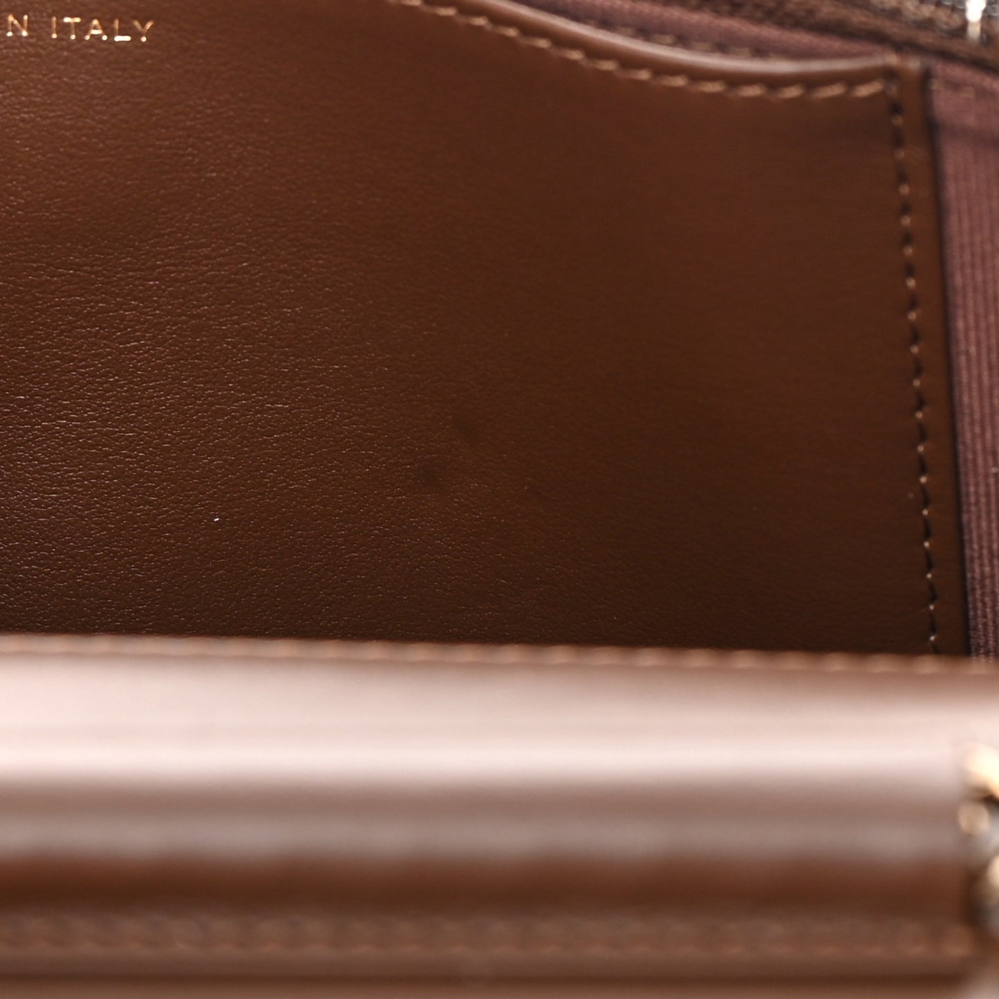 Caviar Quilted Boy Wallet On Chain WOC Dark Brown