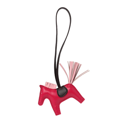 Hermes Milo Lambskin Grigri Rodeo Horse Bag Charm Rose Sakura Framboise Rouge Sellier 1 of 4