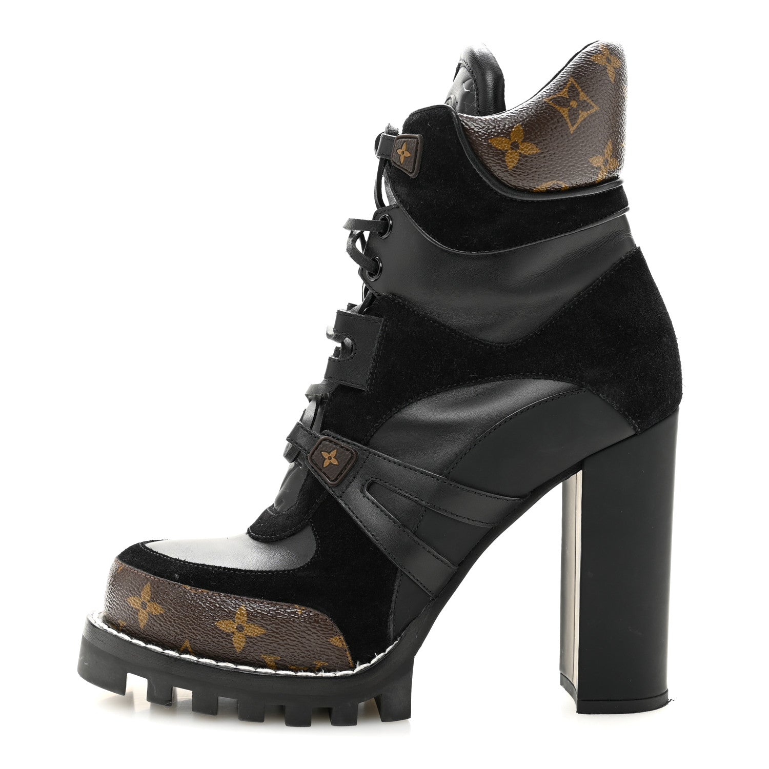 Louis Vuitton Suede Calfskin Monogram Star Trail Ankle Boots 39.5 Black 1 of 8