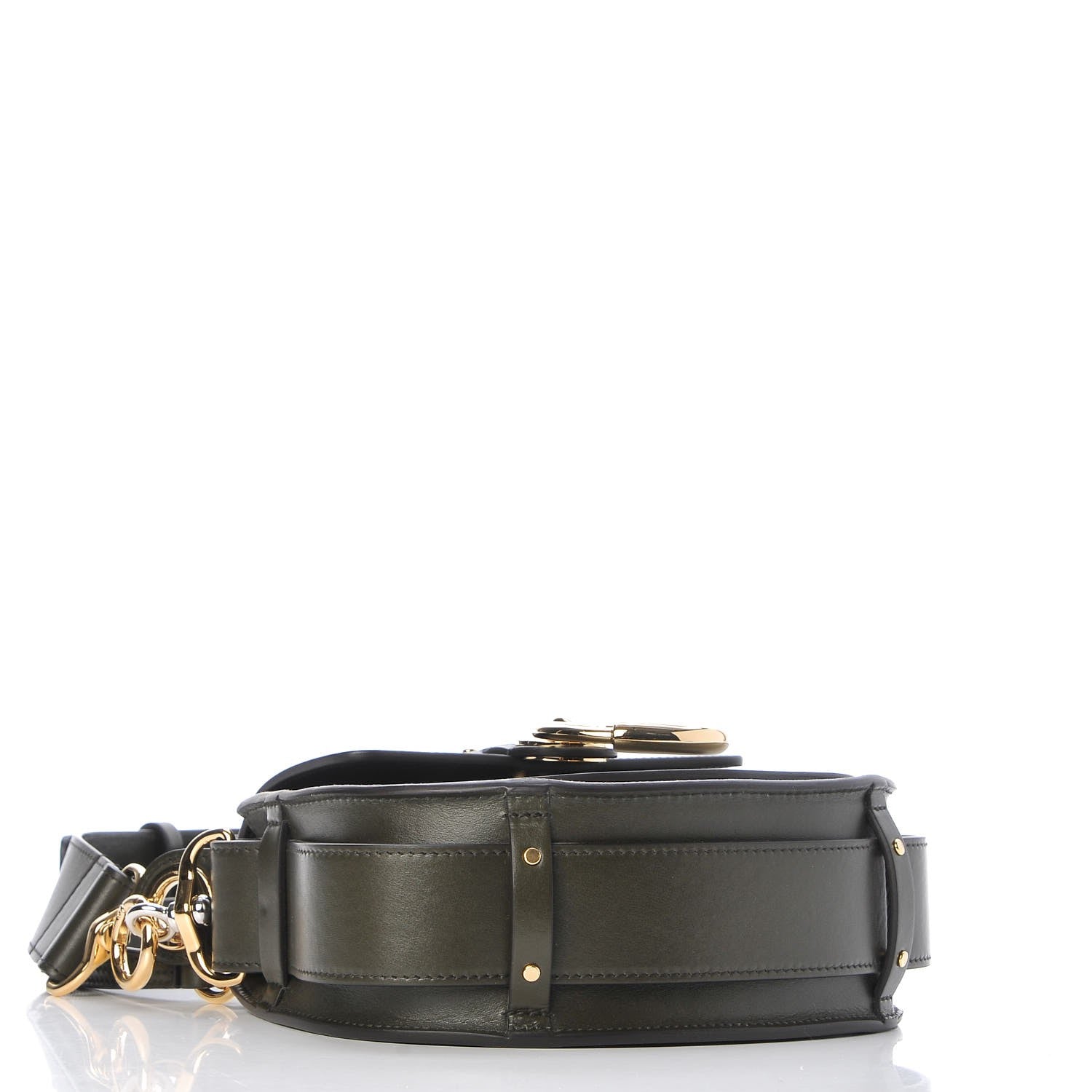 Chloe Calfskin Suede Small Tess Bag Deep Forest 5 of 8