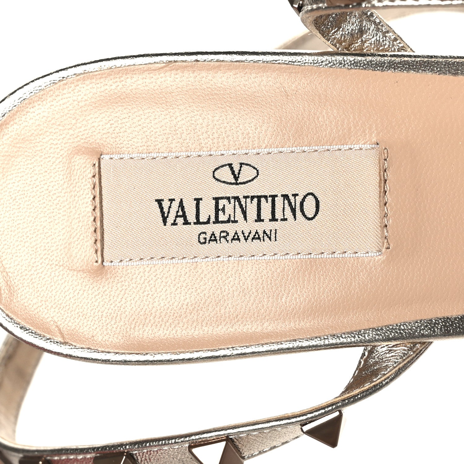 Valentino Garavani Metallic Nappa Rockstud 35/75mm Platform Sandals 41.5 Skin 6 of 7