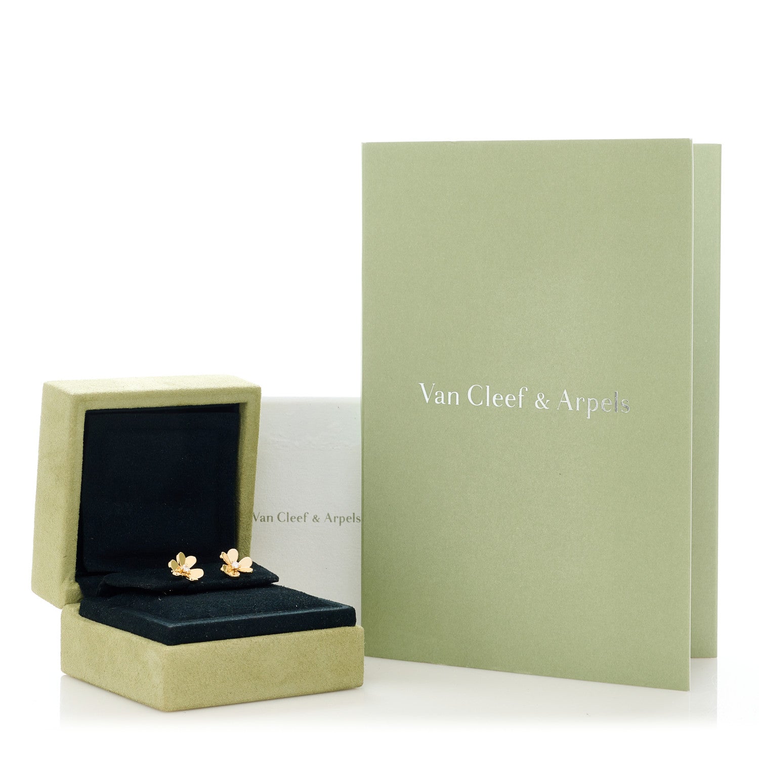 Van Cleef & Arpels 18K Yellow Gold Diamond Mini Frivole Earrings 5 of 5