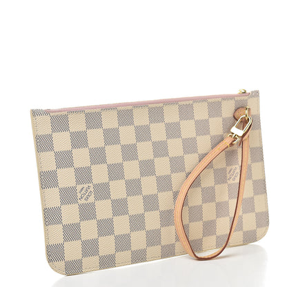 Louis Vuitton Damier Azur Neverfull MM GM Pochette Rose Ballerine 3 of 8