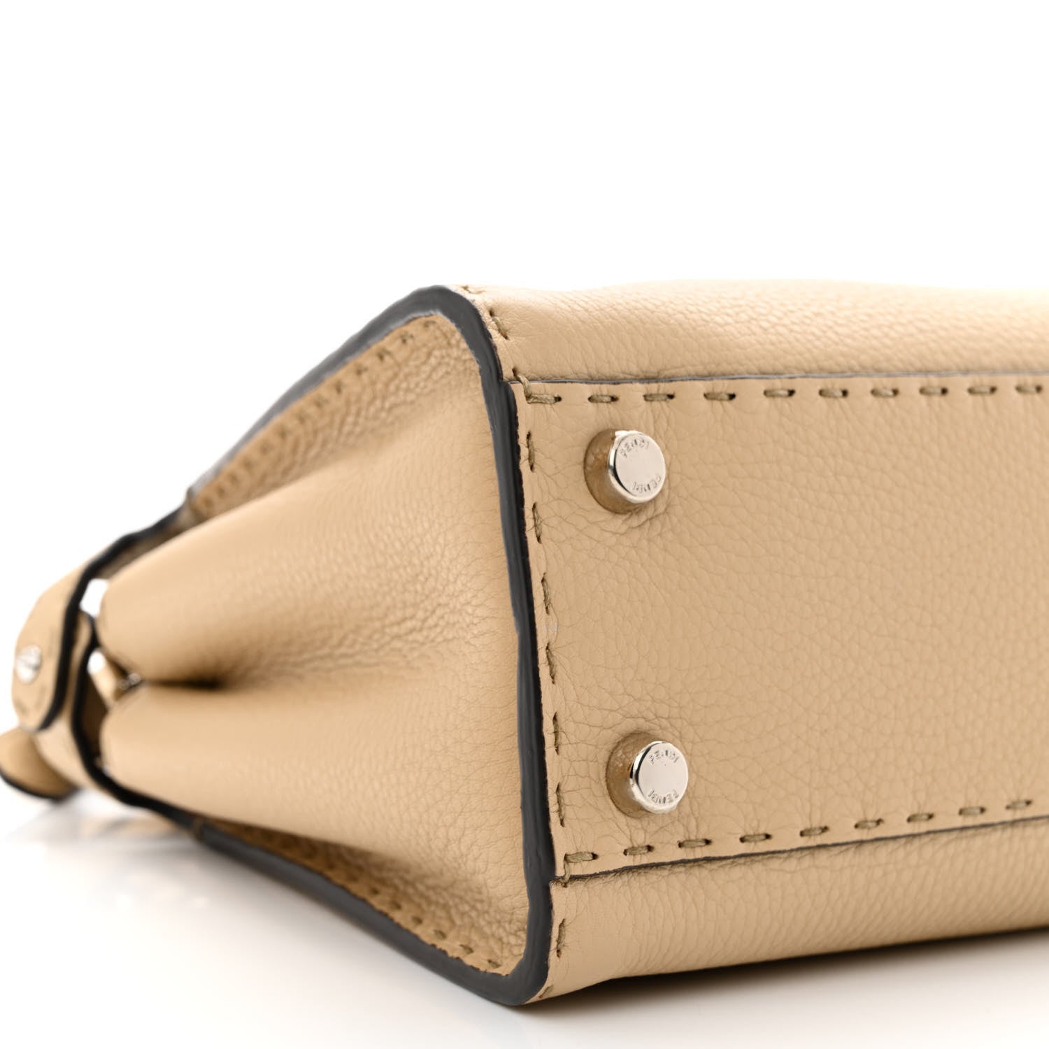 Fendi Cuoio Romano Selleria Medium Peekaboo Iconic Essentially Satchel Paglia Latte Mou 10 of 11