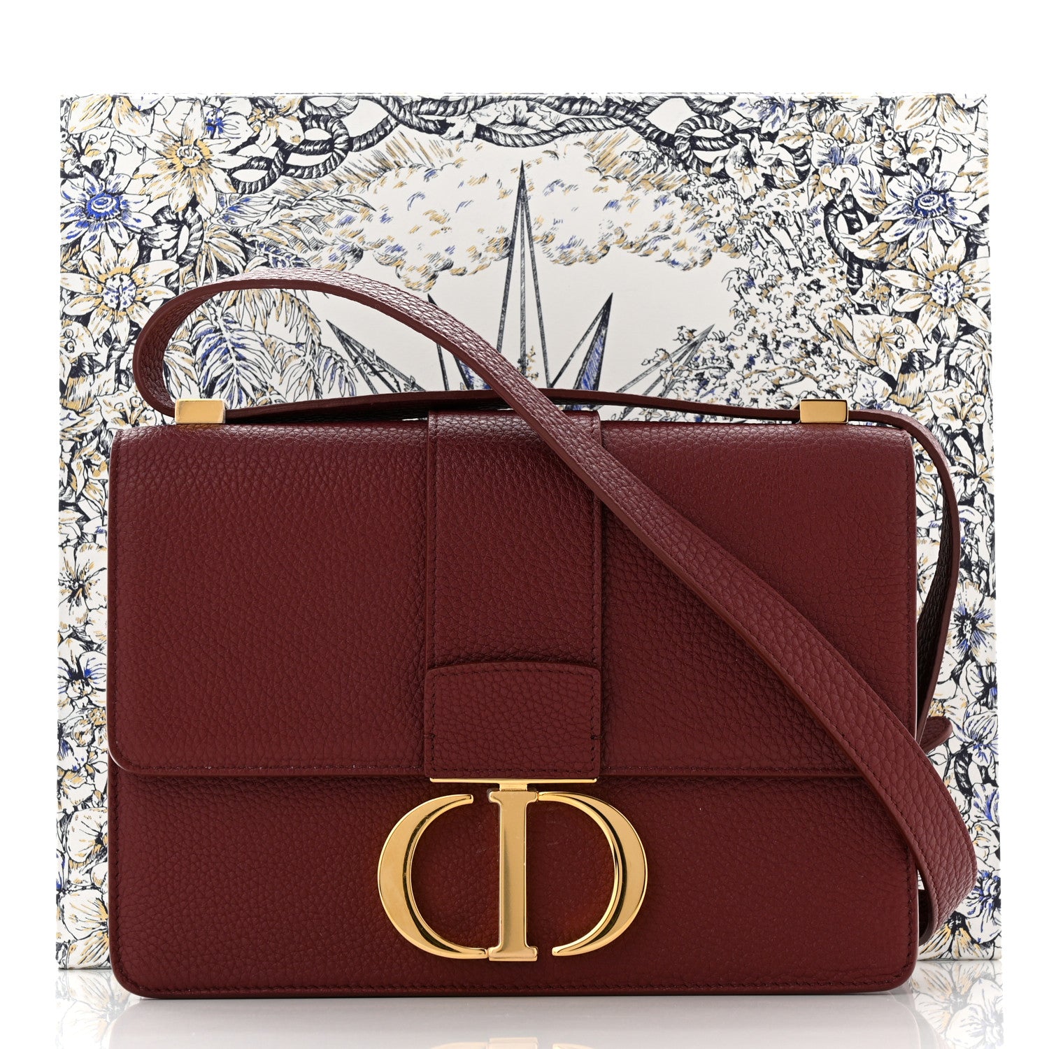 Christian Dior Grained Calfskin 30 Montaigne Flap Bag Red Brick 11 of 11
