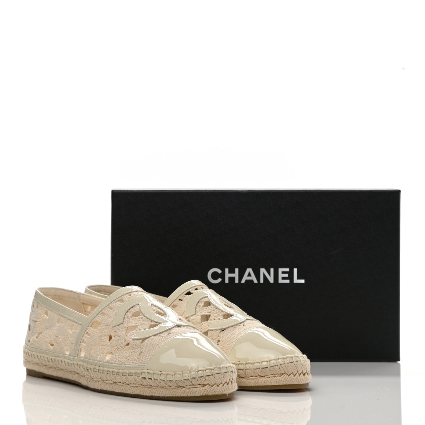 Macrame Patent CC Espadrilles 41 Beige Ivory