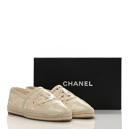 Chanel Macrame Patent CC Espadrilles 41 Beige Ivory 10 of 10