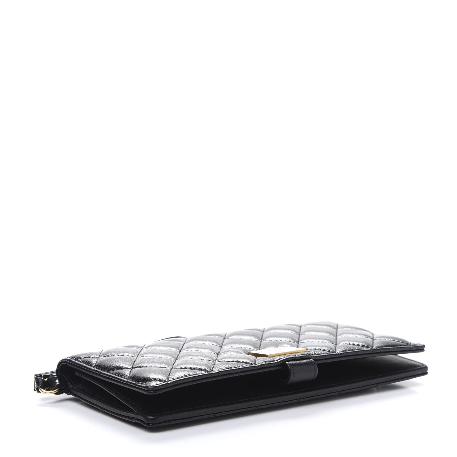 Chanel Glazed Calfskin Quilted Long Wallet With Handle Black 4 of 13