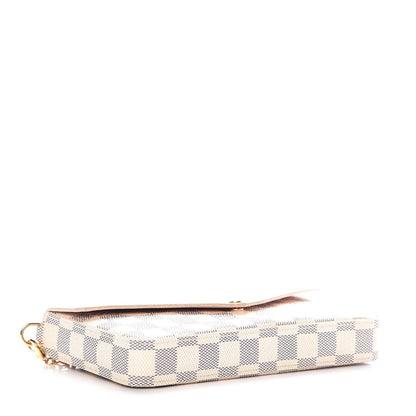 Louis Vuitton Damier Azur Pochette Felicie Chain Wallet Rose Ballerine 4 of 17