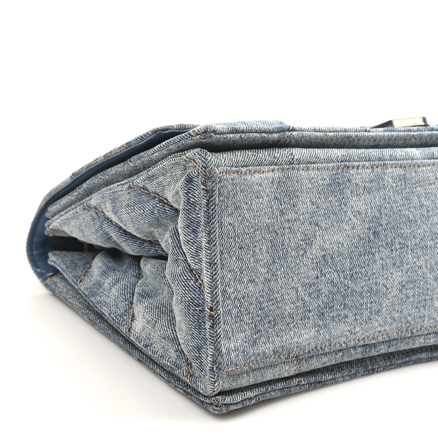 Balenciaga Washed Denim Quilted Medium Crush Chain Bag Denim Blue 8 of 9