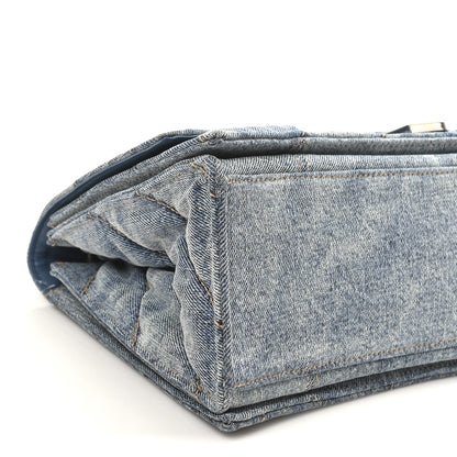 Balenciaga Washed Denim Quilted Medium Crush Chain Bag Denim Blue 8 of 9