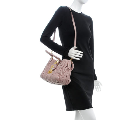 Miu Miu Nappa Matelasse Top Handle Satchel Mughetto 2 of 12