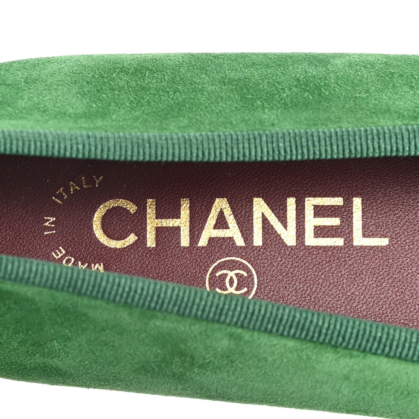 Suede Patent Cap Toe CC Ballerina Flats 38 Green