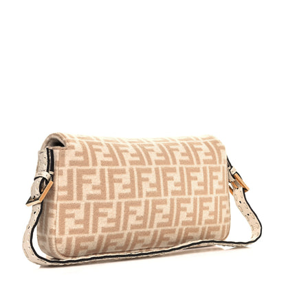 Fendi Wool Cuoio Romano Selleria FF 1974 Baguette 1997 Beige Cammello Camelia 3 of 12