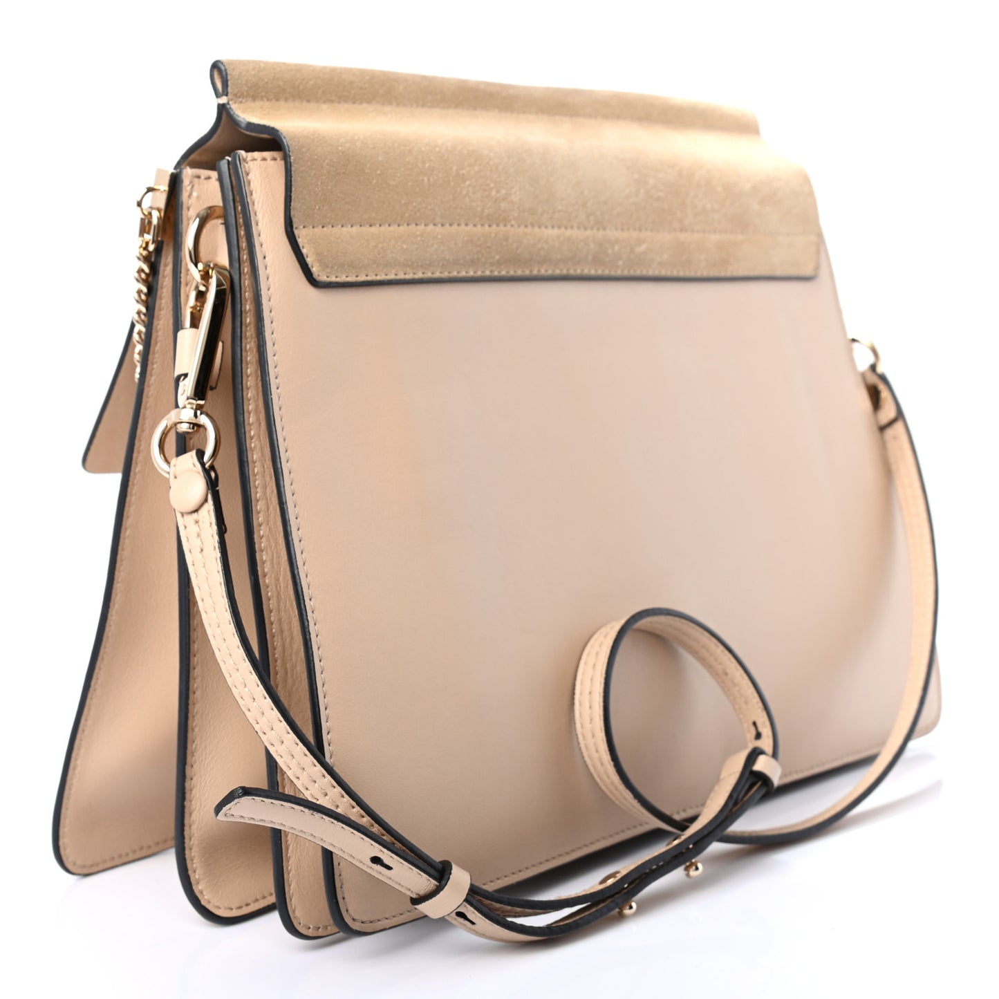 Calfskin Suede Medium Faye Shoulder Bag Motty Grey