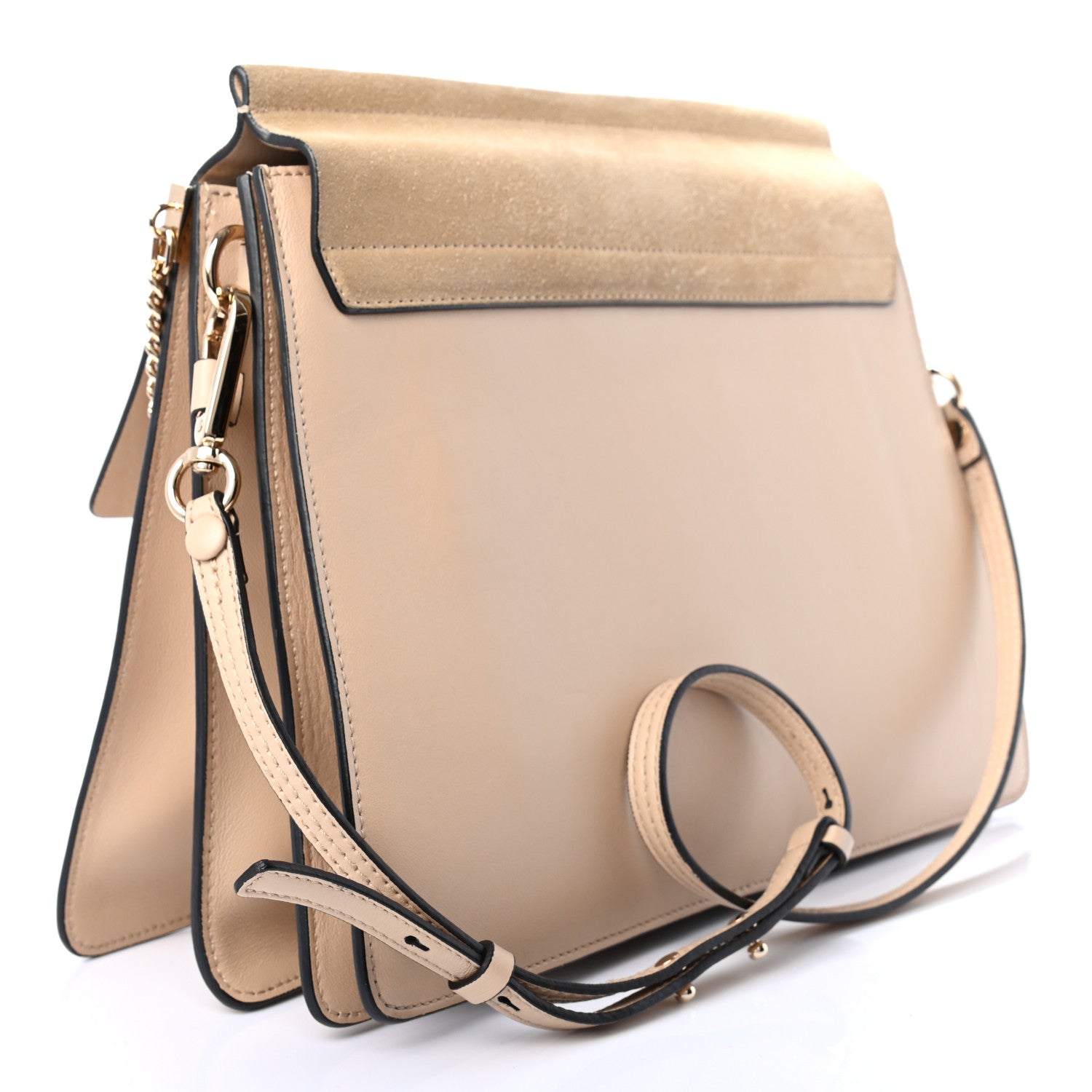 Chloe Calfskin Suede Medium Faye Shoulder Bag Motty Grey 3 of 11