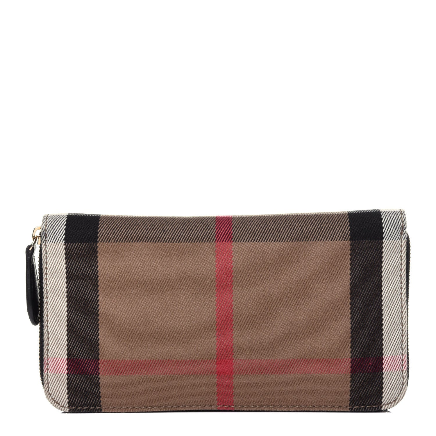 Burberry Calfskin House Check Elmore Zip Around Wallet Black 1 of 11