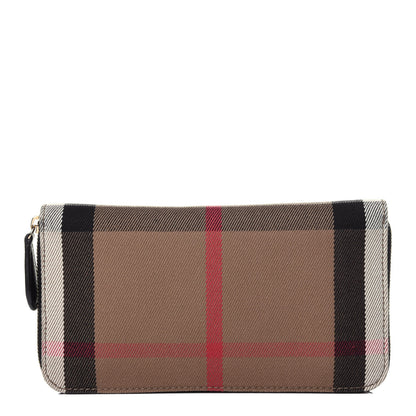Burberry Calfskin House Check Elmore Zip Around Wallet Black 1 of 11