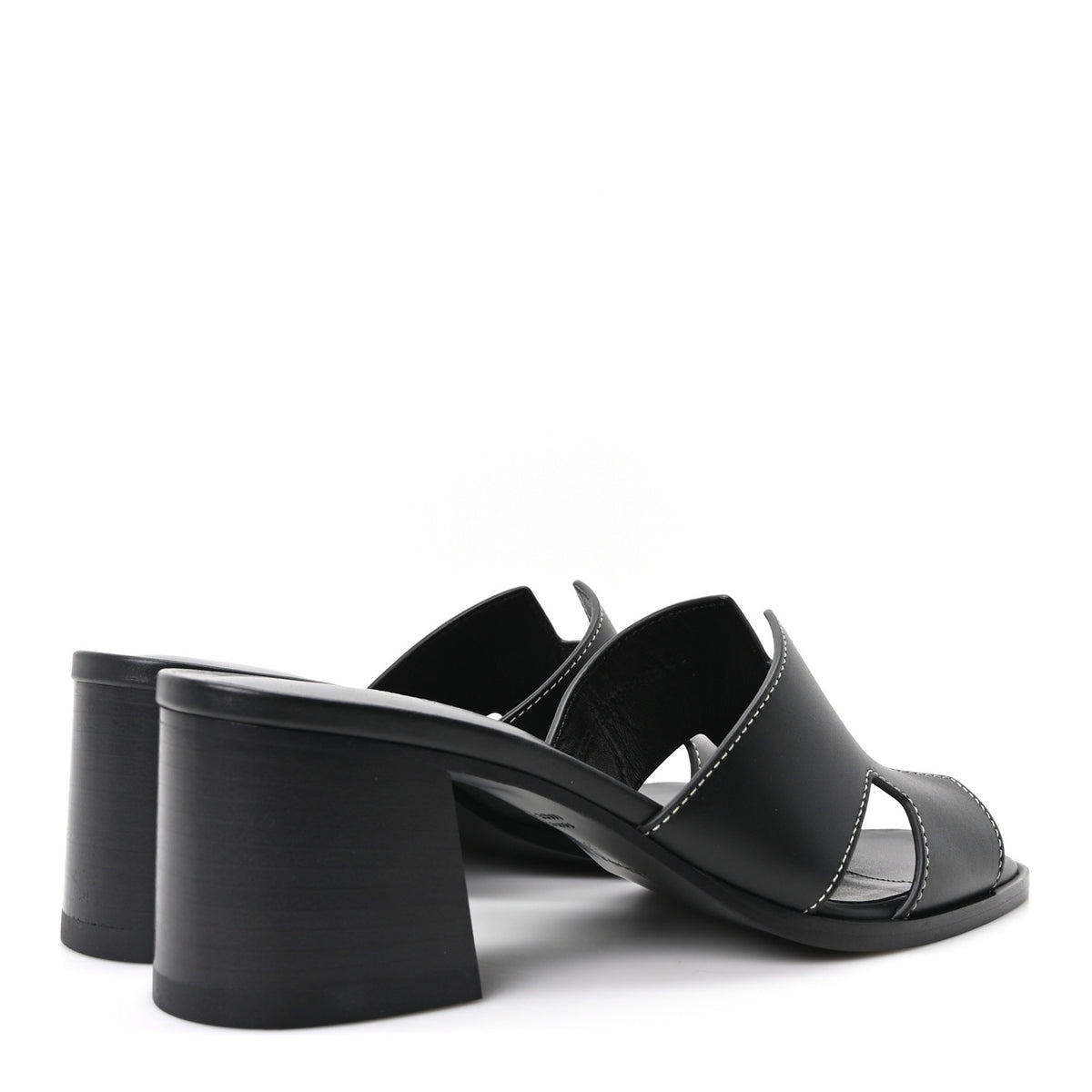 Hermes Calfskin Helia Sandals 38 Black 5 of 10