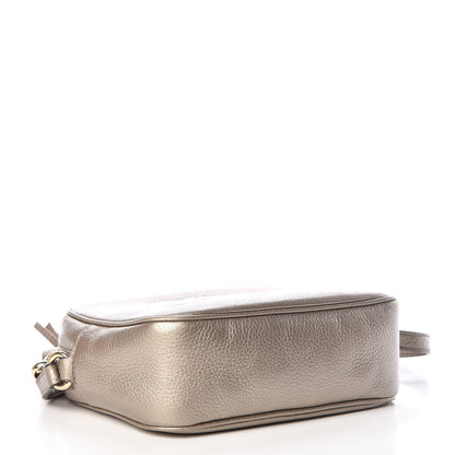 Gucci Metallic Pebbled Calfskin Small Soho Disco Bag Golden Beige 4 of 12
