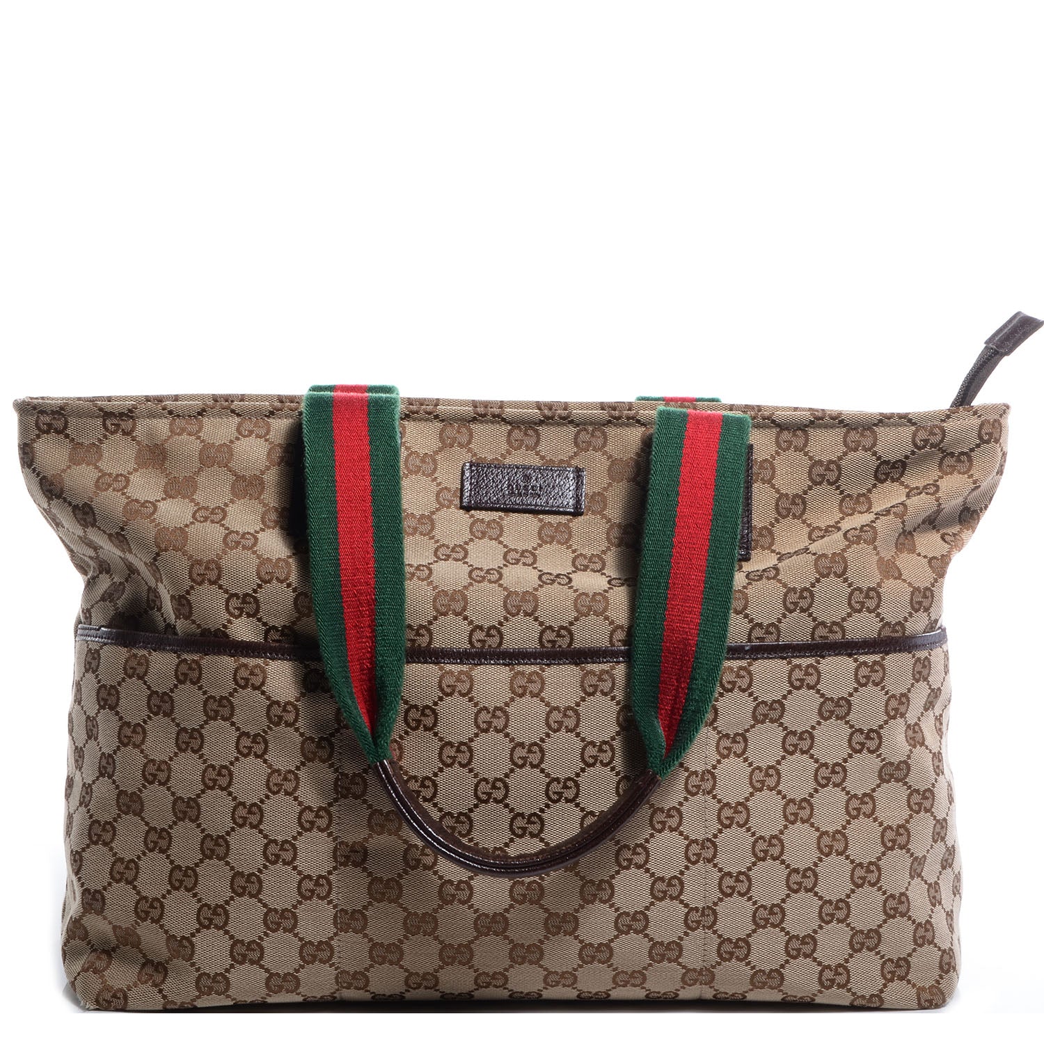 Gucci Monogram Web Large Diaper Tote Brown 1 of 9