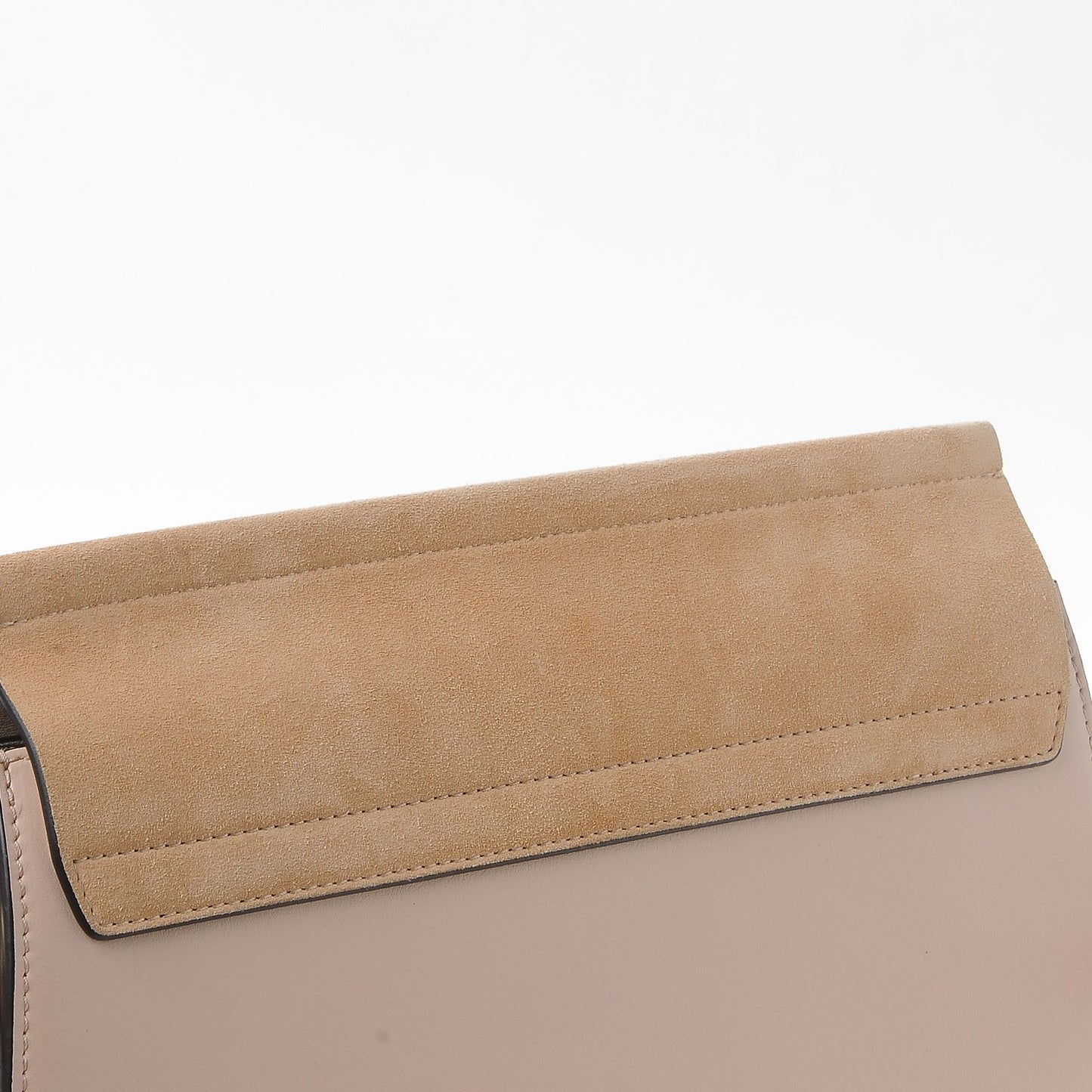 Calfskin Suede Medium Faye Shoulder Bag Cement Pink